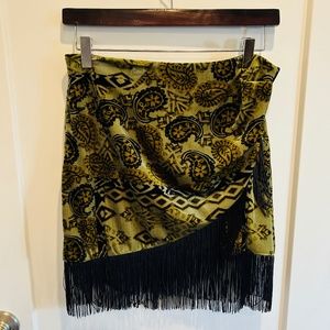 Zara Fringe Wrap Mini Skirt